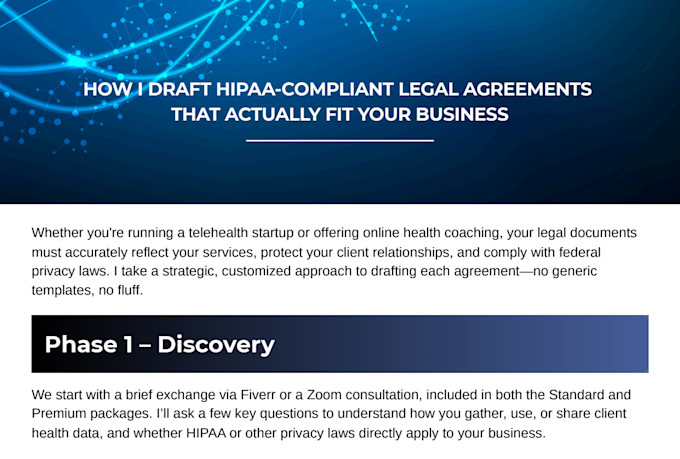 draft hipaa legal documents as a licensed attorney